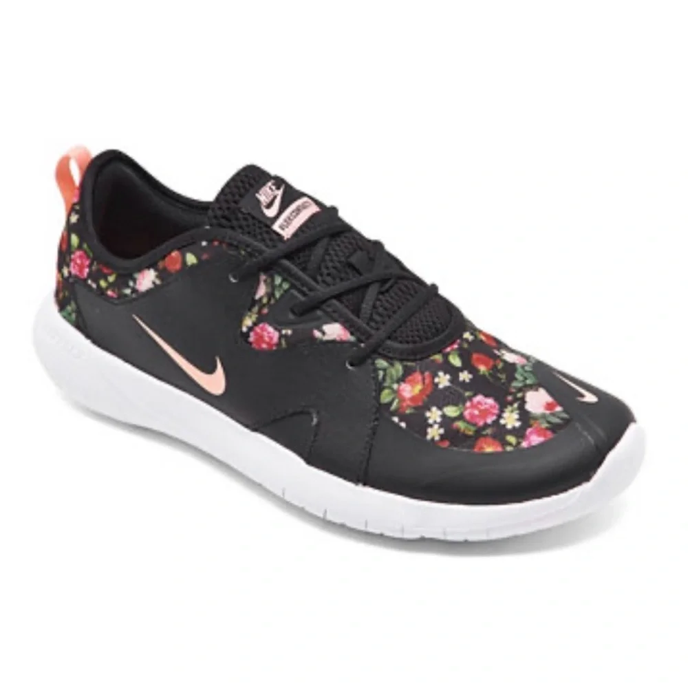 Nike Flex Contact 3 Vintage Inspired Floral Slip-On Sneakers Size